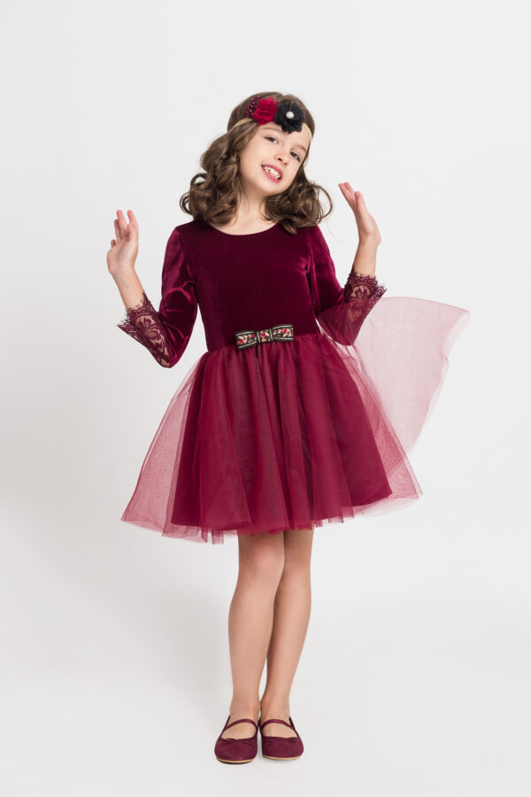 rochie fetita Velvet Red Dark