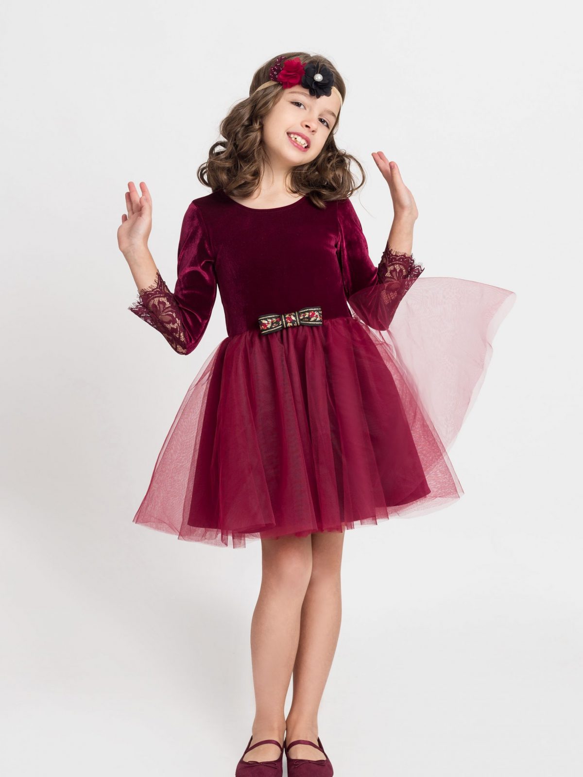 rochie fetita Velvet Red Dark