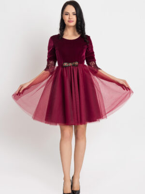 rochie dama Velvet Red Dark