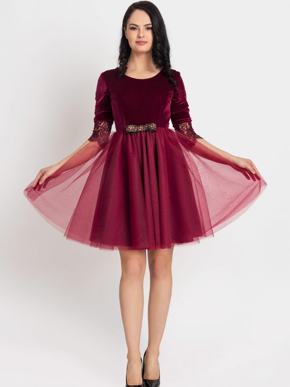 rochie dama Velvet Red Dark
