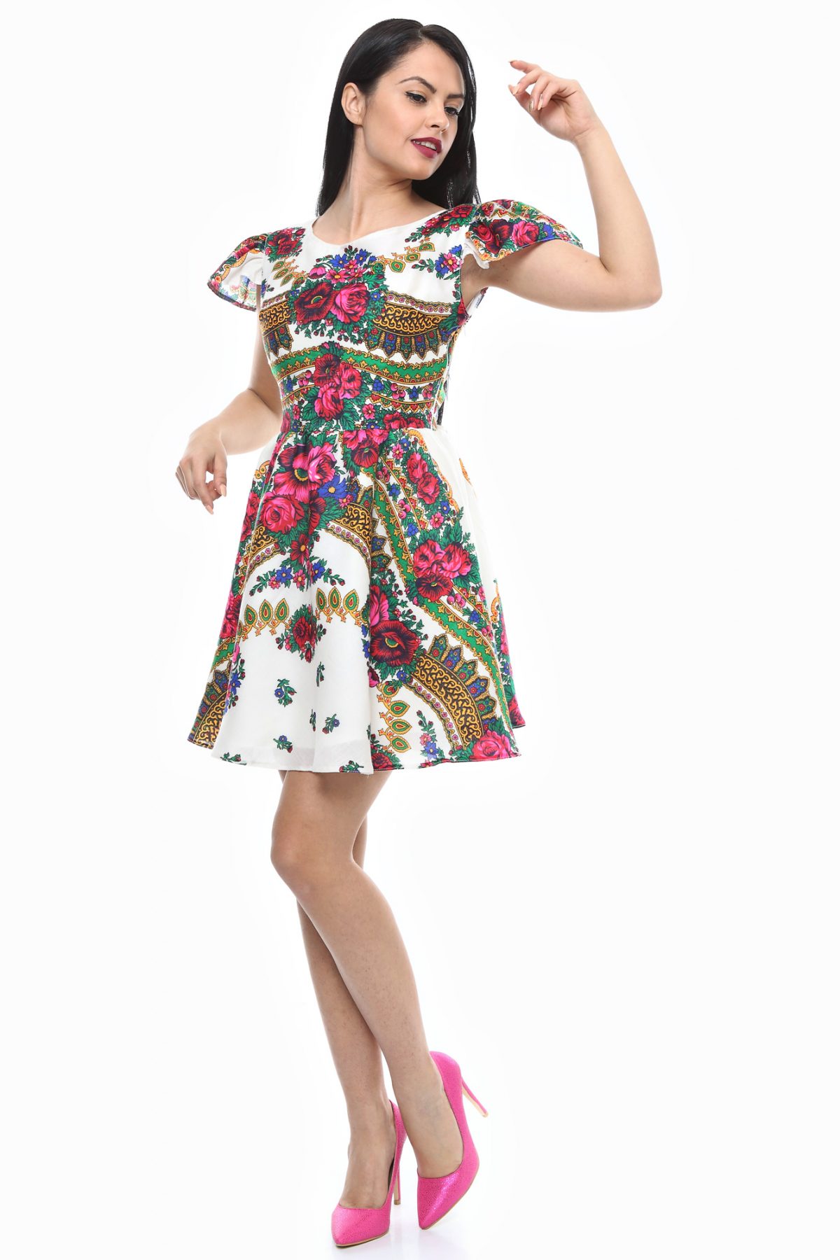 rochie dama etno white hira