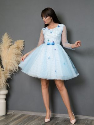 Rochie de Ocazie Blue Butterflies Dress