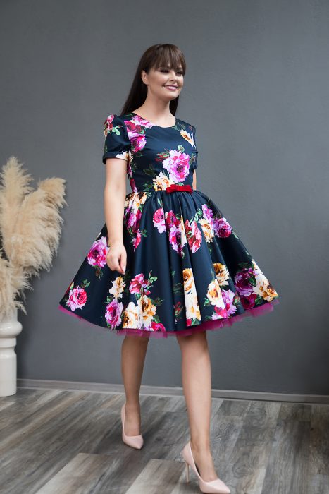 Rochie de Ocazie Navy Rose Dress