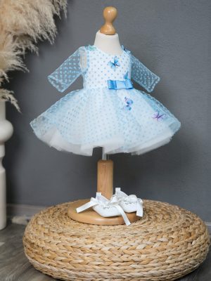 Rochie de botez Blue Butterflies Dress