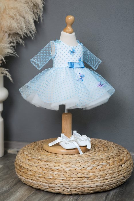Rochie de botez Blue Butterflies Dress