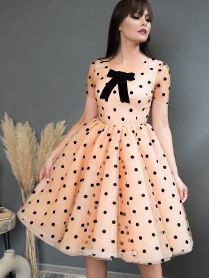 Rochie eleganta Black Dots Dress