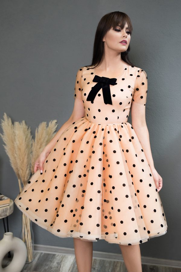 Rochie eleganta Black Dots Dress