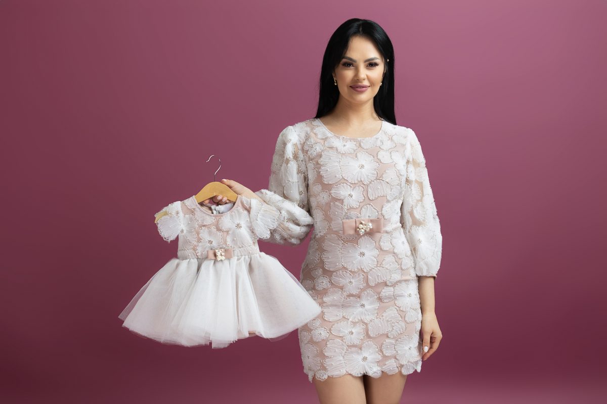 Rochie Botez Flowers Lace