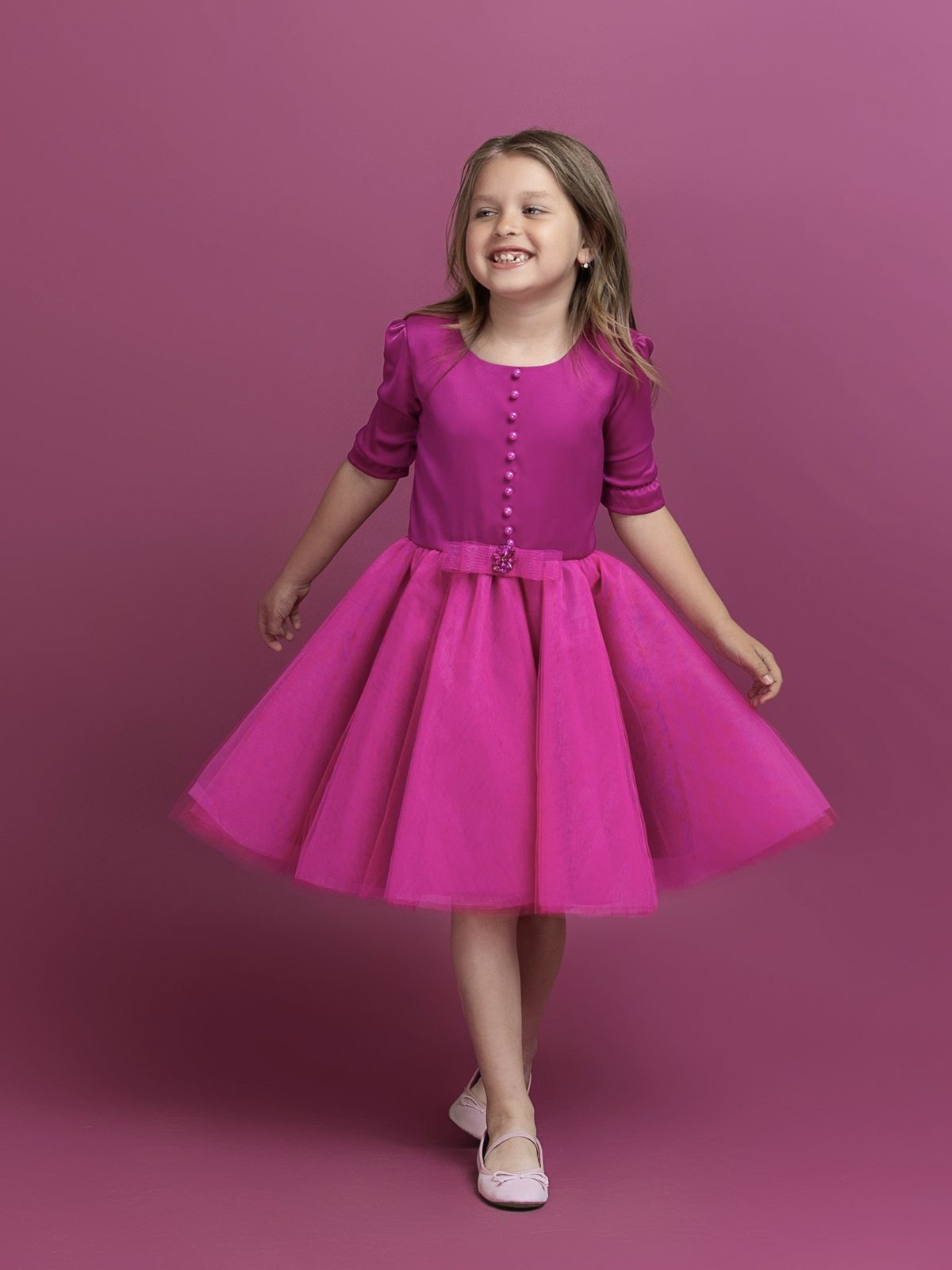 Rochie Fetita Fucsia Girl Dress