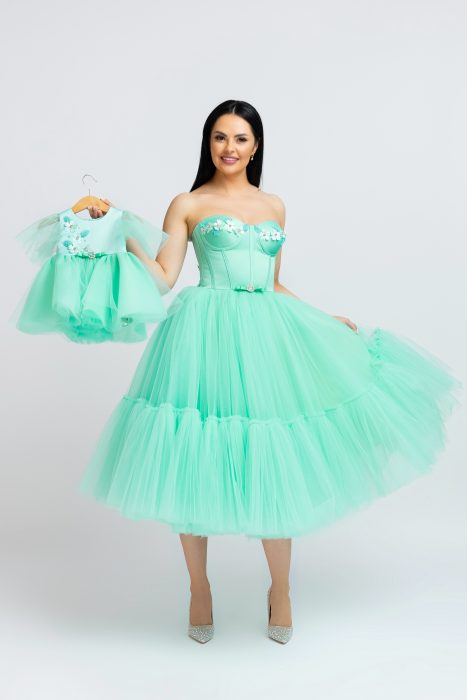 Rochie Mama Fiica Aqua Turquoise
