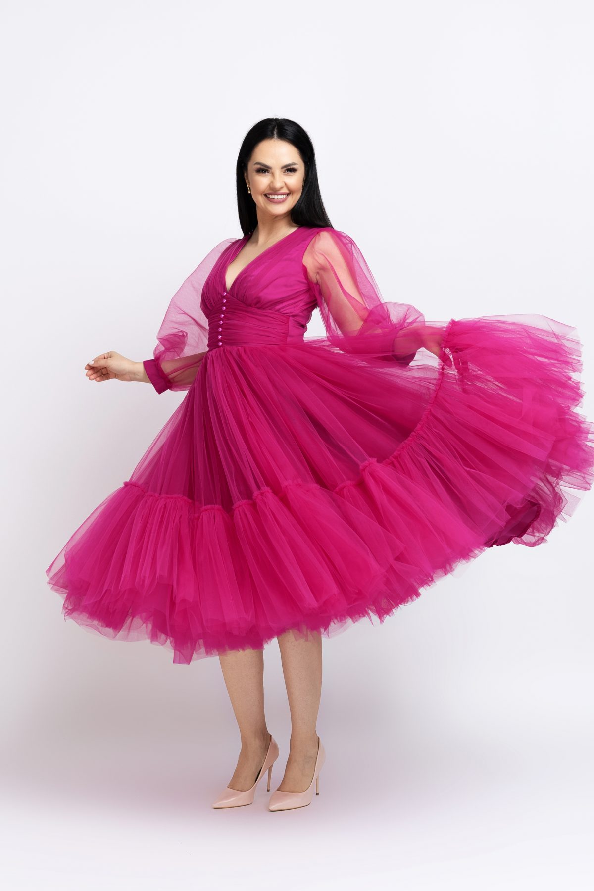 Rochii Comanda Fucsia Midi