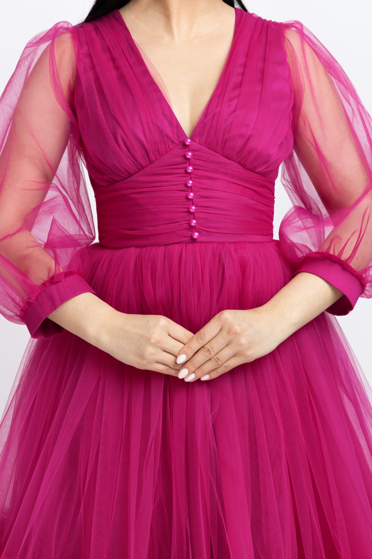 Rochii Cocktail Fucsia Midi