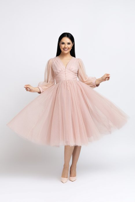 Rochie Dama Pink Polka Dots