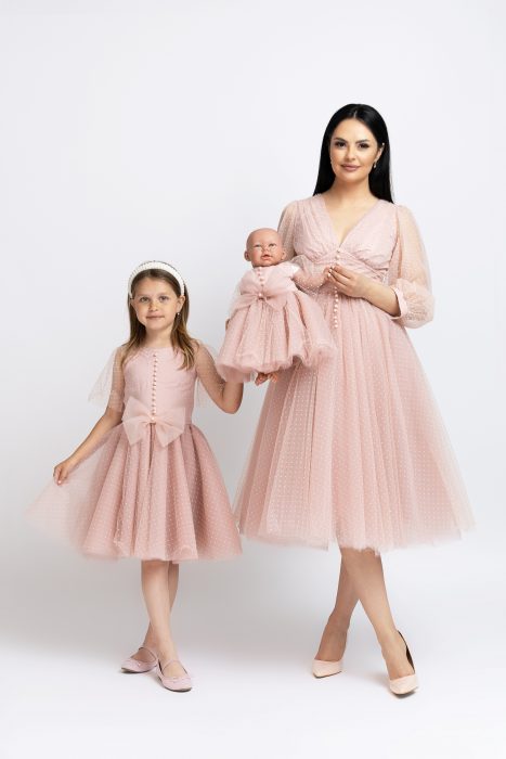 Rochie Mama Fiica Pink Polka Dots